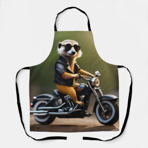 Rebel Meerkat: leer, zonnebril en motorfiets Schort