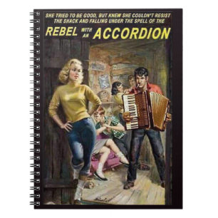 rebel met een accordeon notitieboek