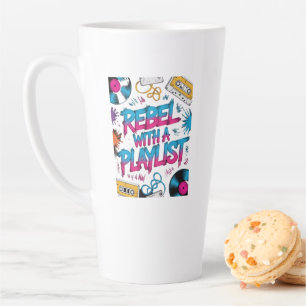 Rebel Met Een Afspeellijst – Retro Muziek Liefhebb Latte Mok