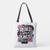 Rebel met een afspeellijst tote bag (Achterkant)