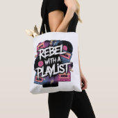 Rebel met een afspeellijst tote bag (Dichtbij)