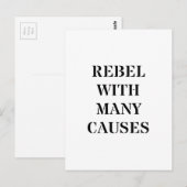 Rebel met veel oorzaken briefkaart (Voorkant / Achterkant)