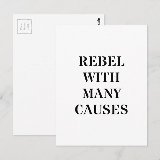 Rebel met veel oorzaken briefkaart (Voorkant / Achterkant)