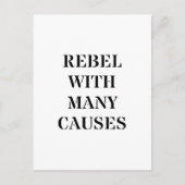 Rebel met veel oorzaken briefkaart (Voorkant)