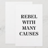 Rebel met veel oorzaken briefpapier (Voorkant / Achterkant)