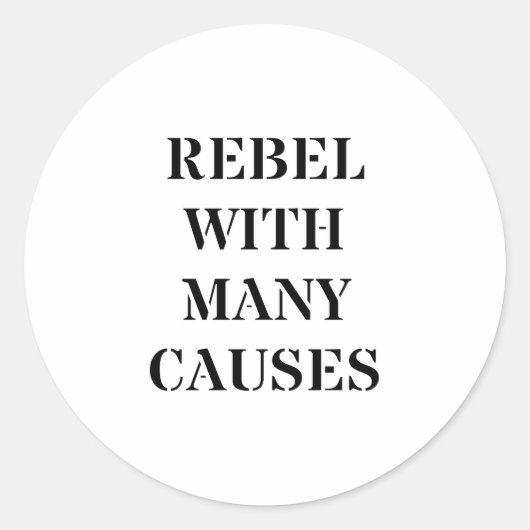 Rebel met veel oorzaken ronde sticker (Voorkant)