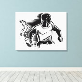 Rebel, Molotov Cocktail, Riots, Communist Style Canvas Afdruk (Insitu (Houten vloer))