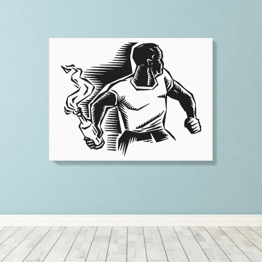 Rebel, Molotov Cocktail, Riots, Communist Style Canvas Afdruk (Insitu (Houten vloer))