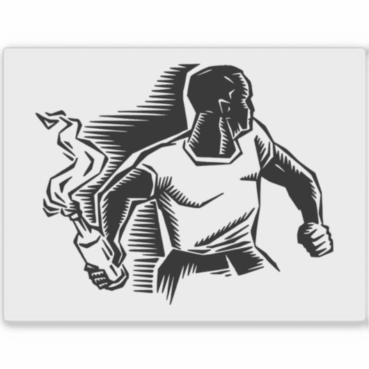 Rebel, Molotov Cocktail, Riots, Communist Style Sticker (Voorkant)