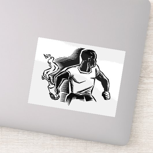 Rebel, Molotov Cocktail, Riots, Communist Style Sticker (Detail)