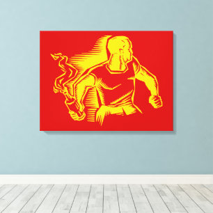 Rebel, Molotovcocktail, Relletjes, Communisme Stij Canvas Afdruk