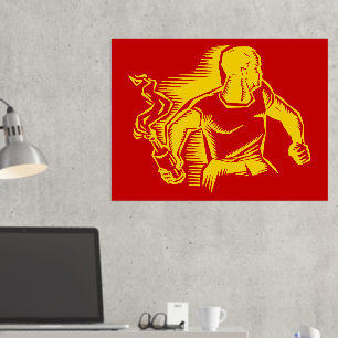 Rebel, Molotovcocktail, Relletjes, Communisme Stij Folie Afdrukken