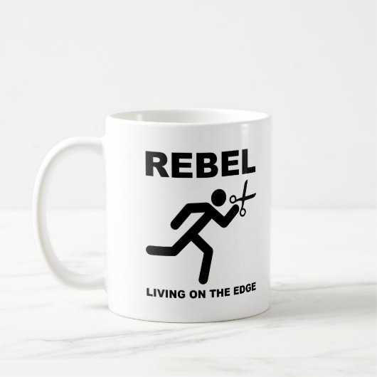 Rebel op Edge Funny Mug Koffiemok (Links)