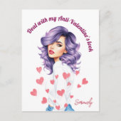 Rebel paarse haar beauty`s Anti-Valentijn Briefkaart (Voorkant)