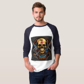"Rebel Riffs Skull & Crossbones Rock T-shirt (Voorkant volledig)