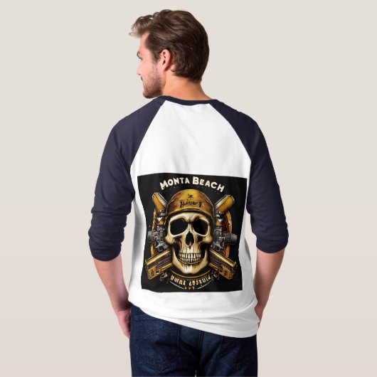 "Rebel Riffs Skull & Crossbones Rock T-shirt (Achterkant volledig)
