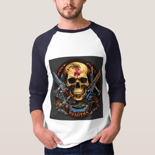 "Rebel Riffs Skull & Crossbones Rock T-shirt (Voorkant)