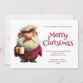 Rebel Santa quirky editable Christmas greeting Feestdagenkaart (Voorkant)