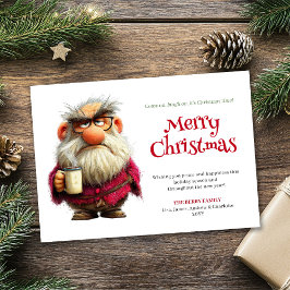 Rebel Santa quirky editable Christmas greeting Feestdagenkaart