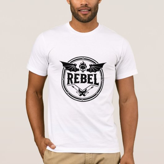 Rebel Schedel & Gitaren T-shirt (Voorkant)