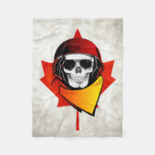 Rebel Skull Distress Canadian Flag Fleece Deken (Voorkant)