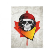 Rebel Skull Distress Canadian Flag