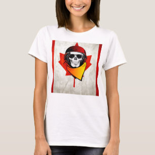 Rebel Skull Distress Canadian Flag T-shirt