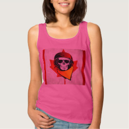 Rebel Skull Distress Canadian Flag T-shirt