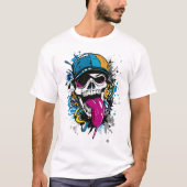 Rebel Skull Graffiti Streetwear T-shirt (Voorkant)