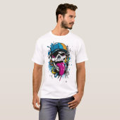 Rebel Skull Graffiti Streetwear T-shirt (Voorkant volledig)
