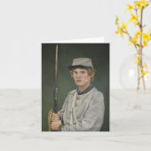 Rebel Soldier Burgeroorlog Portret Art Note Kaart (Gele Bloem)