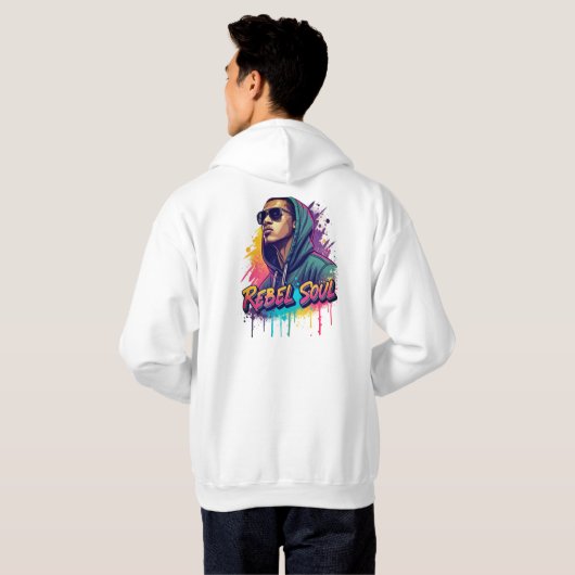 Rebel Soul – Bold Graffiti Pop Art Streetwear  Hoodie (Achterkant volledig)