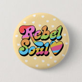 Rebel Soul Girl Power Ronde Button 5,7 Cm (Voorkant)