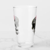 Rebel Soul - Gotische schedel met roze roos Glas (Links)