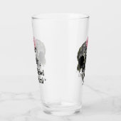 Rebel Soul - Gotische schedel met roze roos Glas (Rechts)