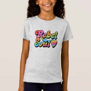 Rebel Soul Rainbow Kleuren Grafisch T-shirt