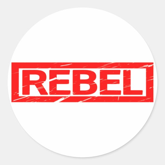 Rebel Stamp Ronde Sticker (Voorkant)