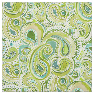 REBEL TENDENCY Green Paisley Stof