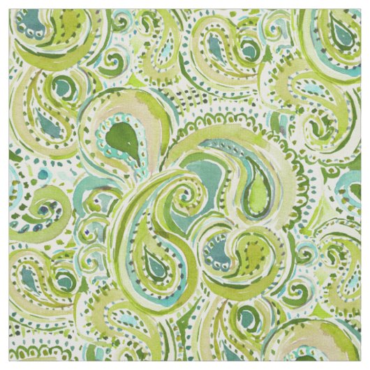 REBEL TENDENCY Green Paisley Stof (Swatch)