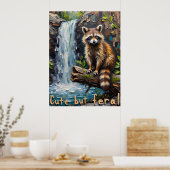 Rebel van natuur: de 'Schattigee maar wilde' wasbe Poster (Keuken)