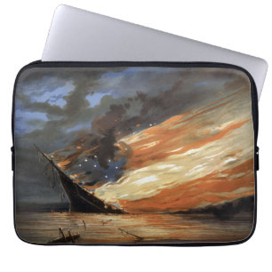 Rebel vlaggenschip van de burgeroorlog in brand me laptop sleeve