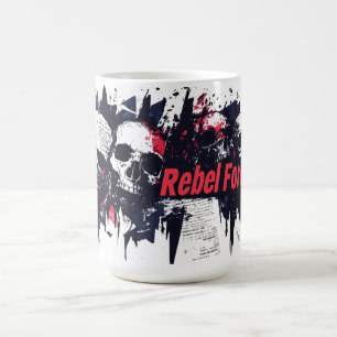  "Rebel Voor Altijd" - Randje Schedel Grafisch Ont Koffiemok