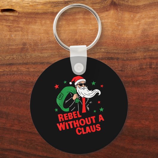 Rebel Without A Claus– Cool Santa Leather Jacket C Sleutelhanger (Voorkant)
