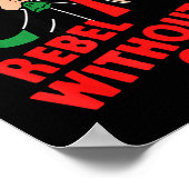 Rebel Without A Claus– Cool Santa leren jas C Poster (Hoek)