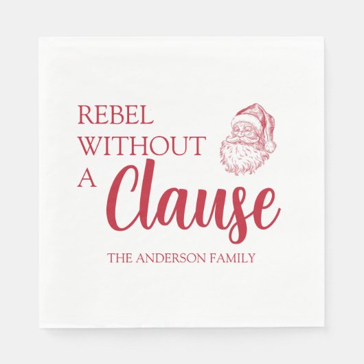 Rebel Without A Clause Christmas Santa Servet (Voorkant)