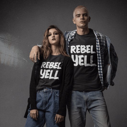 REBEL YELL 1980s  T-shirts aan de rand van de hemd