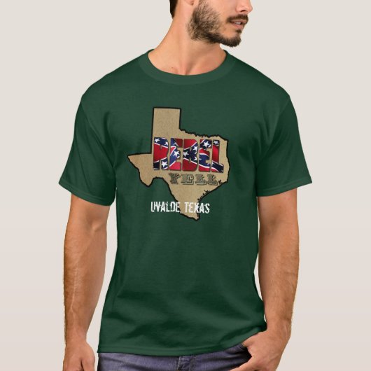 Rebel Yell logo, Uvalde, Texas T-shirt (Voorkant)