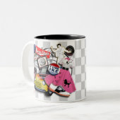 Rebel zonder bekertjes, reiswieg en stuurman tweekleurige koffiemok (Voorkant links)