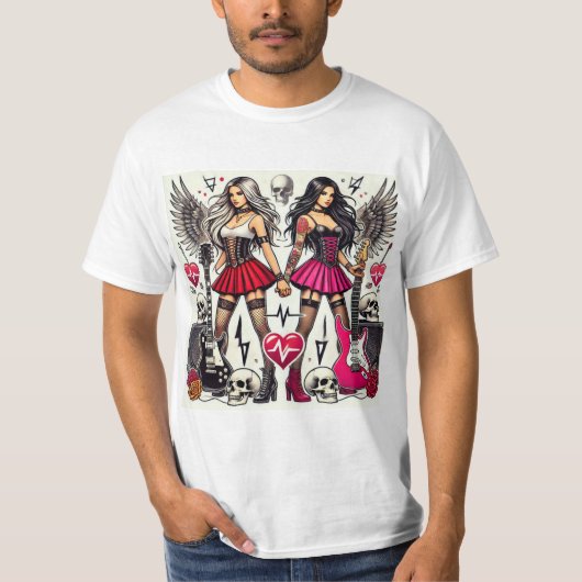 Rebeldía y Amistad: Rock & Roll Sisters T-shirt (Voorkant)