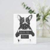 Rebellen hond briefkaart (Staand voorkant)